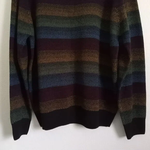 Vintage Geoffrey Beene 80s Sweater Stripes Crew Neck Pullover Long Sleeve Men XL - Picture 7 of 8